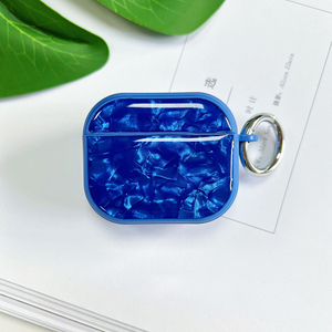 Coque en résine TPU à motif coquillage pour AirPods Pro/3/4/Pro2, Housse antichoc avec cordon, Coque AirPods en résine à motif coquillage - Product Image 3