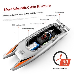 Lancha a Control Remoto Transfronteriza de Alta Velocidad, Barco Eléctrico 2.4G, Juguete Acuático Recargable para Niños, Juguete de Verano para Exteriores - Product Image 3