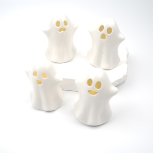 Wholesale High Quality White Ceramic Porcelain Classic Cute Die-Cut LED Ghost Figurine for Halloween & <b>Easter</b> Holiday Gifts - Product Image 5