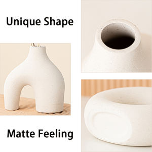 Juego de 3 Jarrones Nórdicos Modernos Personalizados, Decoraciones Mini para Sala de Estar, Juego de Jarrones de Cerámica Mate para Decoración de <span class=keywords><strong>Hotel</strong></span>, Hogar y Oficina - Product Image 5