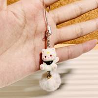 Nouvelle Chaîne de Téléphone 3D Chat Dessin Animé, Porte-clés Mignon en Résine, Breloque pour Sac d'Étudiant, Cadeau pour Couple et Meilleur Ami