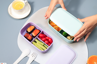 Boîtes alimentaires en plastique PP de qualité alimentaire, compatibles micro-ondes, boîte bento compartimentée, anti-fuite, boîte à lunch, logo personnalisé, fabrication OEM, vente en gros