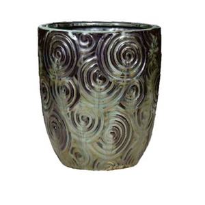 Pot <span class=keywords><strong>de</strong></span> <span class=keywords><strong>fleurs</strong></span> en céramique artisanal <span class=keywords><strong>de</strong></span> style nouveau, couleur bleue, personnalisable - Product Image 2