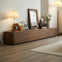 Meuble TV et Table Basse Modernes Minimalistes en Bois avec Rangement pour Salon, Appartement Compact, Meuble de Sol pour la Maison