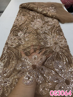 Dernière Nouveauté : Tissu en Dentelle Brodé de Perles et Paillettes Bordeaux, Maille de Tulle Français de Luxe, 5 Yards, Idéal pour Robe de Mariée