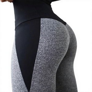 Leggings de Yoga para Mujer, Cintura Alta, con Costuras, Largo hasta la Rodilla, Gris y Negro, Panel de Cuatro Vías Elásticas, Transpirables, Ecológicos, Deportivos - Product Image 2