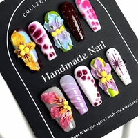 Vente chaude usine : Ongles à presser extra longs sculptés en 3D faits à la main, vente en gros, livraison directe, lot mixte, personnalisation disponible