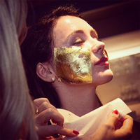Masque facial en feuille d'or 24 carats 9,33*9,33 cm, produit de beauté pour le visage, soin de la peau, Secum Decor, feuille d'or pur