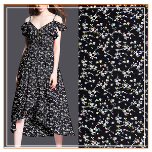 Gần đây Hot-Bán Không Thấm Nước Hibiscus Linen In Vải Nhỏ Hoa Mô Hình Mới Hợp Thời Trang Tươi Ăn Mặc Vải Trong Polyester - Product Image 1