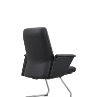 Fauteuil de bureau moderne en cuir avec coussin en éponge, dossier moyen, pour usage commercial