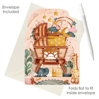 Cartes 3D Pop-up Pliables à l'effigie d'un berceau balançoire avec illustration de chambre d'enfant pour Baby Shower, Cadeau de naissance, Article de collection haut de gamme