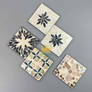 แผ่นรองแก้วทรงสี่เหลี่ยมแบบทนความร้อน ทำจากหวายและเปลือกหอยมุก ราคาถูกจากเวียดนาม เป็นมิตรกับสิ่งแวดล้อม ดีไซน์ทันสมัย ตกแต่งโต๊ะอาหารอย่างสร้างสรรค์ - Product Image 2