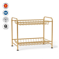 Étagère de rangement double niveau en fil métallique pour salle de bain d'hôtel, certifiée NSF Gold, pour serviettes et articles de toilette, fabriquée en Chine