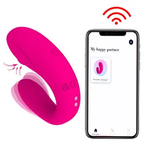 Tốt Nhất U Hình Dạng Không Dây Bluetooth Dildo Âm Đạo Rung Âm Vật Kích Thích Núm Vú Chân Không Liếm Sucking Mặc Panty Vibrator