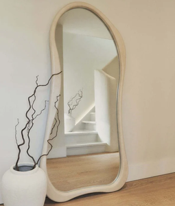 New Design OEM/ODM Customized 70X180cm Large Irregular Walnut <strong>Pine</strong> Wood Floor Standing Dressing <strong>Mirror</strong> - Product Image 6