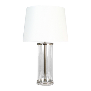 Lámpara de Mesa Doble Moderna para Hotel, Cuerpo de Metal Niquelado, Base de Metal Plateado, Bombilla E26, Alimentación CA, para Vestíbulo de Hotel y Habitaciones - Product Image 6