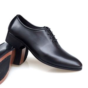 Modernos Zapatos Oxford Italianos de Hombre con Cordones, de Cuero de Grano Completo Pulido, con Punta en Pico y Aumento de Altura - Product Image 6