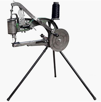 Machine à coudre à manivelle manuelle pour cordonnier, pour cuir noir, avec double fil coton et nylon, accessoire de réparation