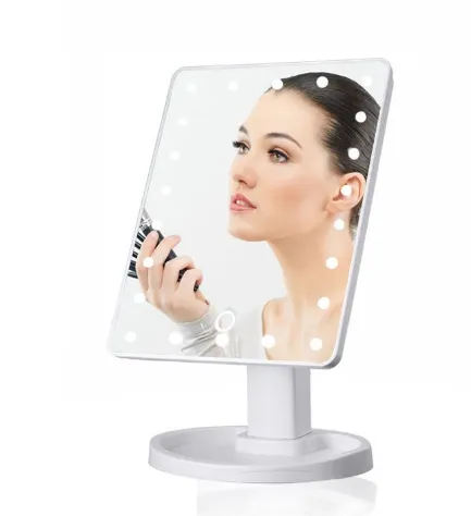 Tabletop có thể điều chỉnh xách tay đa chức năng Battery Powered 360 độ xoay Led trang điểm ánh sáng mirrorwith ánh sáng