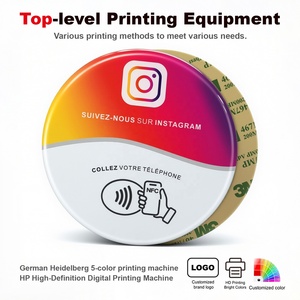 Carta/Supporto NFC Personalizzato per <span class=keywords><strong>Recensioni</strong></span> Google, Adesivo RFID Impermeabile in PVC/Acrilico con Codice QR per Seguimi sui Social Media - Product Image 4