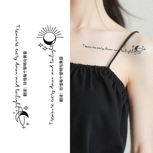 HR nuovi disegni testo lettera linea di erbe succo di lunga durata del tatuaggio adesivi per ragazzi e ragazze Semi permanente tatuaggio Stencil - Product Image 1