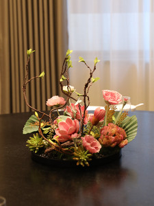 Arrangements floraux haut de gamme faits à la main pour tables de banquet, centres de table artificiels de grande et petite taille pour hôtels, nouveau style chinois pour stands. - Product Image 3