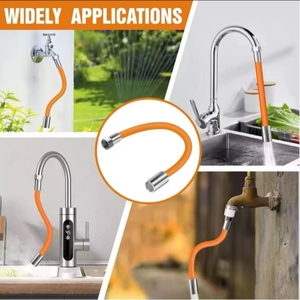 <span class=keywords><strong>Tuyau</strong></span> d'extension universel flexible anti-éclaboussures en forme de robinet orange, design moderne, pour accessoires de robinet de cuisine - Product Image 4