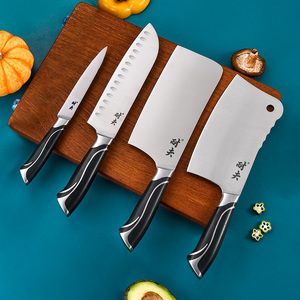 <span class=keywords><strong>Set</strong></span> di coltelli forgiati fatti a mano OEM Factory cinese mannaia da cucina per tagliare le ossa tagliere coltello antiaderente Santoku per il riscaldamento domestico - Product Image 6
