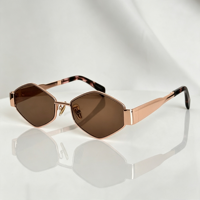 Lunettes de soleil tendance de haute qualité UV400, légères, confortables, à monture carrée complète, verres dégradés en PC, petites, vertes