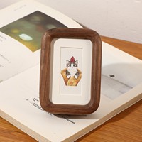 Magnet Kulkas Magnetik Mini Walnut Hitam 3 Inci Persegi 4 Inci 5 Inci Bingkai Foto Instan Panel Belakang Magnetik Model Desktop