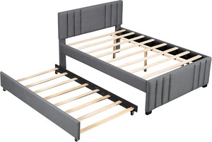 Venta al por mayor de fábrica, camas de plataforma acolchadas con ruedas para niños y adolescentes, silenciosas y fáciles de montar - Product Image 5