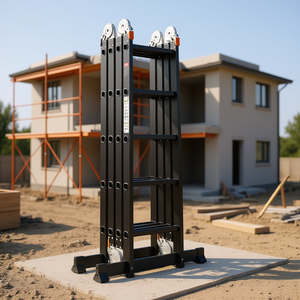 Escalera telescópica plegable de aluminio de 5 peldaños y 19 pies, multiposición, para trabajo. - Product Image 2