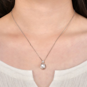 Colliers en perles d'eau douce naturelles en gros d'usine, style français simple en or 14 carats, bijoux rétro pour femmes - Product Image 2