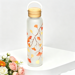 Botella de Agua de Vidrio de Borosilicato de Alta Calidad, Libre de BPA, con Diseño Personalizado, Protectora, Duradera, con Tapa de Bambú, Buenos Productos - Product Image 5