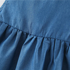 Vestito Estivo di Alta Qualità per Bambine, Abito Principessa Senza Maniche in Denim Stile Americano con Tessuto Stampato per Neonate - Product Image 2