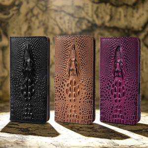 Étui à rabat en cuir véritable de luxe avec tête de crocodile, antichoc et protecteur pour <span class=keywords><strong>Samsung</strong></span> Galaxy S26 Ultra S25 S24 Plus, personnalisé - Product Image 6