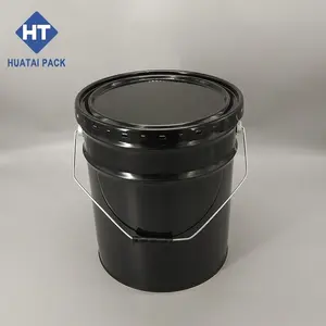 Высококачественный 5 галлонов черный пустой жестяной бак для краски Съемная крышка стальной барабан пользовательского цвета для химической промышленности