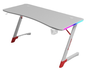 <span class=keywords><strong>Escritorio</strong></span> para Juegos RC HOME en Forma <span class=keywords><strong>de</strong></span> Z, Madera MDF Roja, Superficie <span class=keywords><strong>de</strong></span> 15 mm, USB, RGB LED, Portavasos ABS, Gancho para Auriculares, Ergonómico, Ecológico, Duradero - Product Image 1