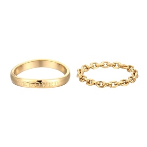 Vintage Curved <b>Ring</b> American Hipsters <b>Couple</b> Chain <b>Ring</b> Graceful Personality Fashion Flexible Chain Titanium Steel Wholesale - Product Image 2