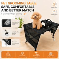 Hamac de toilettage pliable et portable pour animaux de compagnie avec maille respirante et fer forgé anti-rayures et anti-morsures pour chiens de petite/moyenne taille