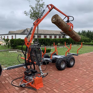 Remorque ATV certifiée CE avec grue à grumes | Remorque de transport de bois réglable pour l'exploitation forestière et agricole - Product Image 1
