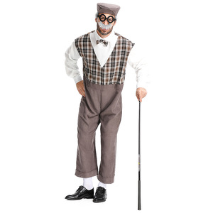 Costume rayé deux pièces de style britannique pour grand-père XJHalloween, comprenant une tenue de gentleman pour les jeux de rôle. - Product Image 3