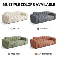 Canapé Bouclé Moderne en Gros, Style Minimaliste Français, en Velours d'Agneau, pour Appartement Compact, Mobilier de Maison