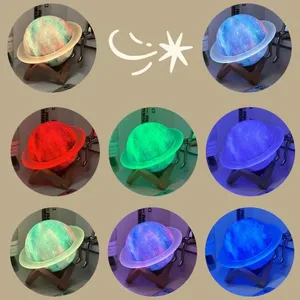 Portable pour haut-parleurs Design moderne <span class=keywords><strong>RGB</strong></span> LED contrôle tactile ornements de bureau planète veilleuse boîte de son atmosphère - Product Image 5
