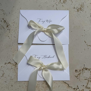 To My Future Wife / Husband Card | <strong>Wedding</strong> Day Letter Card | Handmade Scalloped Envelope with Ivory Satin Bow | <strong>Wedding</strong> <strong>Keepsake</strong> - Product Image 2