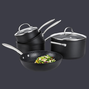 <span class=keywords><strong>Casserole</strong></span> enduite de <span class=keywords><strong>pierre</strong></span> de marbre antiadhésive en aluminium de haute qualité de luxe poêles et casseroles de cuisson forgées en granit batterie de cuisine 9 pièces - Product Image 5