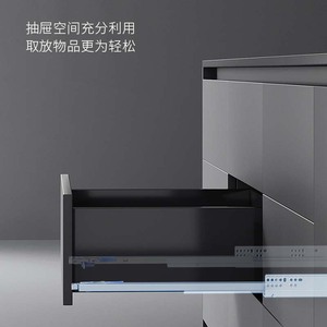 Corredera oculta de tres secciones Unihopper de 30 pulgadas con cierre suave, soporte inferior y mecanismo de amortiguación - Product Image 3