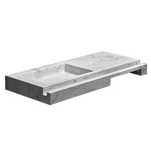 <span class=keywords><strong>Lavabo</strong></span> de Baño Rectangular de Lujo, Colgante de Pared, de Mármol <span class=keywords><strong>Blanco</strong></span> Carrara Natural - Product Image 4