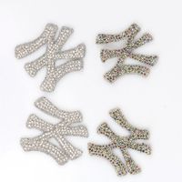 Patchs en strass de petite taille en gros, lettres sportives N, Y, P, à coller au fer, en cristal de verre