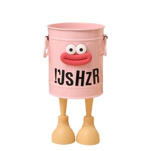 Lindo Portaplumas Redondo de Hierro, Contenedor de Escritorio de 6L sin Tapa, Estilo Retro - Product Image 5